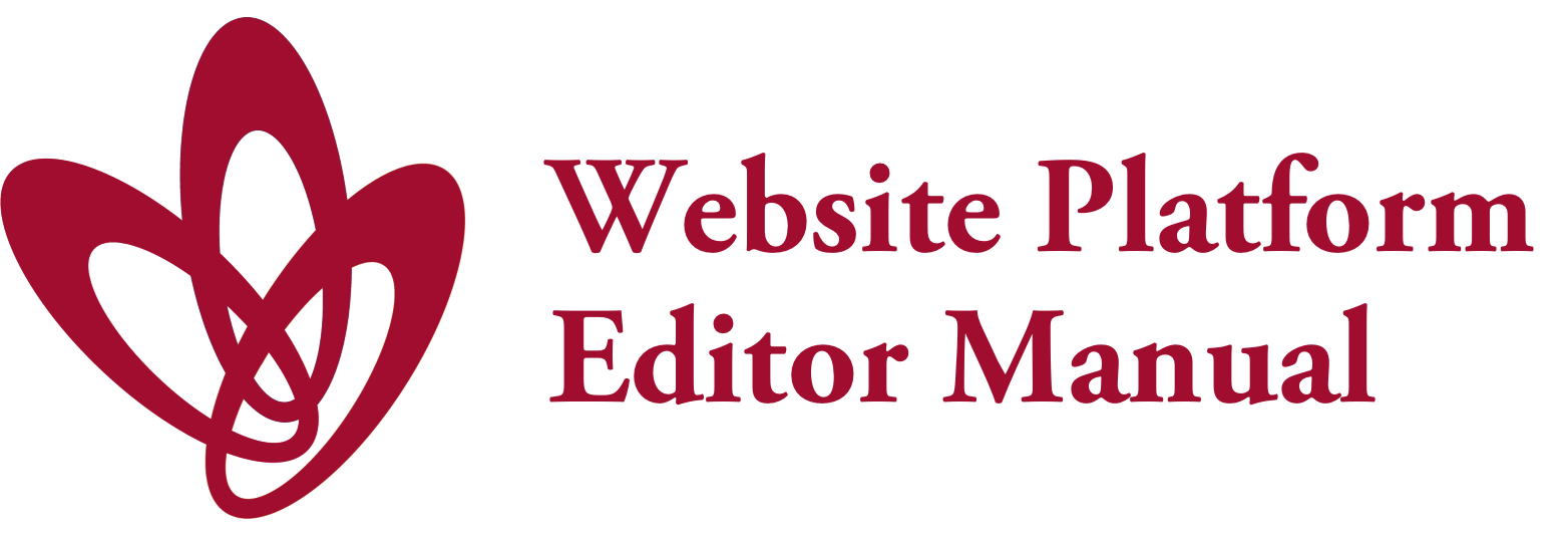 Website Platform Editor Manual homepage